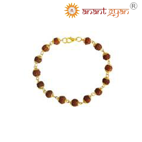 Rudraksha punchmukhi Bracelet in pure gold chain - Rudra Centre